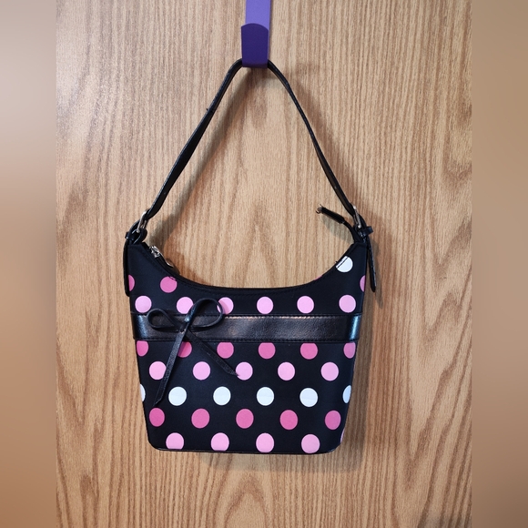 Chic Polka Dot Shoulder Bag - Black, Pink, and White - Picture 1 of 6